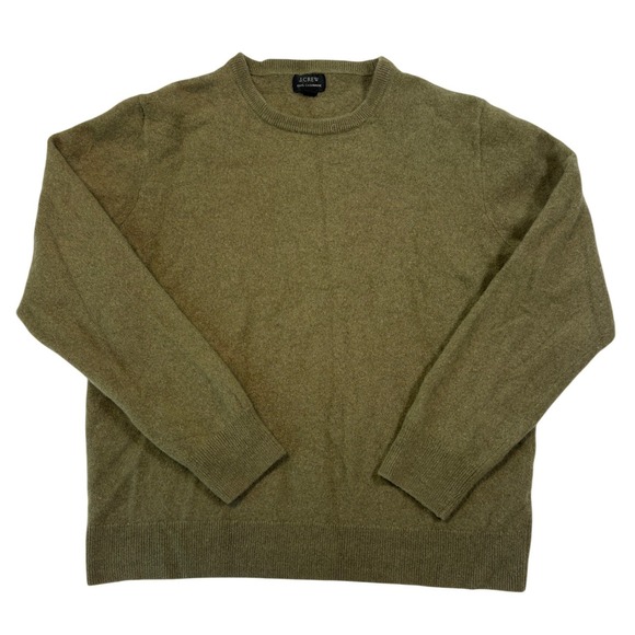 J.Crew Other - J.Crew Kids XL Olive Green 100% Cashmere Crewneck Sweater Long Sleeve Knit